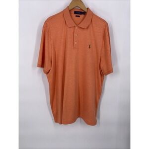 Polo By Ralph Lauren Mens Polo Shirt‎ XL Orange Logo Classic Fit Preppy Golf